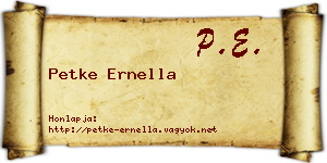 Petke Ernella névjegykártya